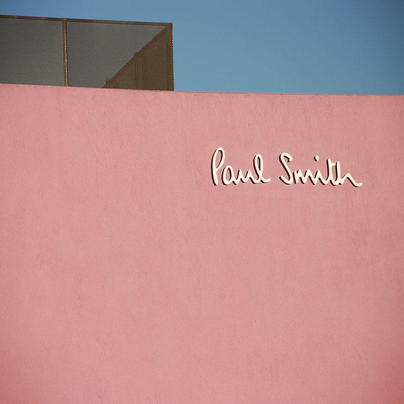 Iconic Paul smith pink wall in West Hollywood
